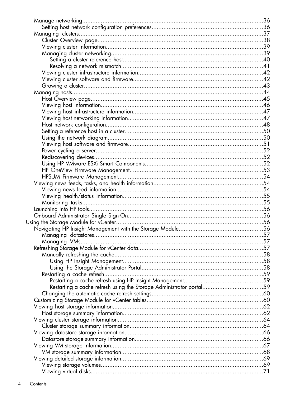 HP OneView for VMware vCenter User Manual | Page 4 / 153