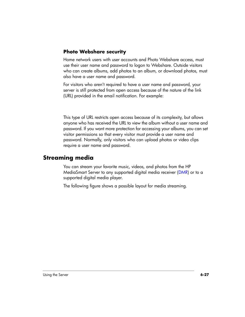 Streaming media | HP EX475 MediaSmart Server User Manual | Page 105 / 192
