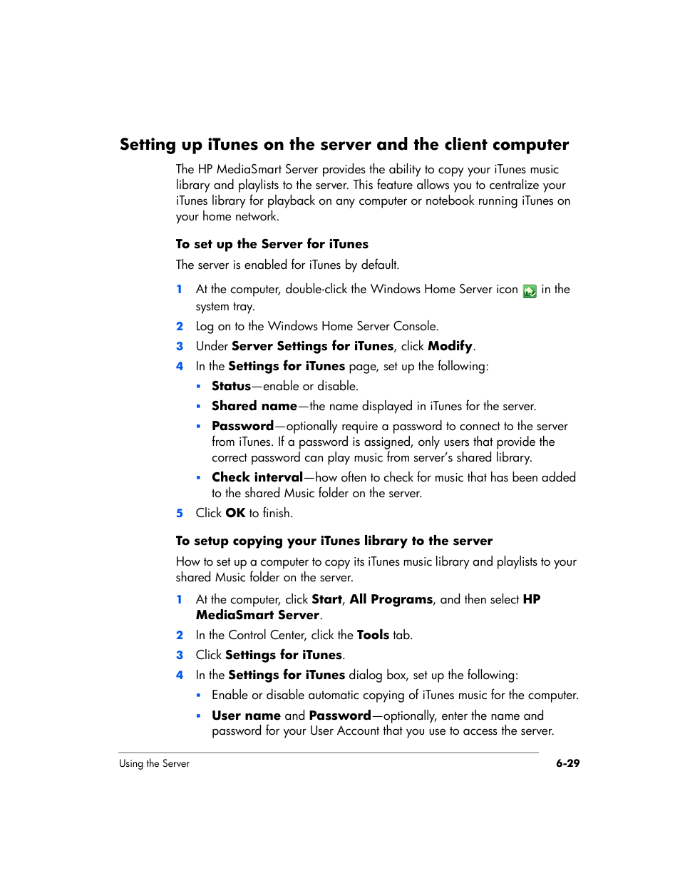HP EX475 MediaSmart Server User Manual | Page 107 / 192