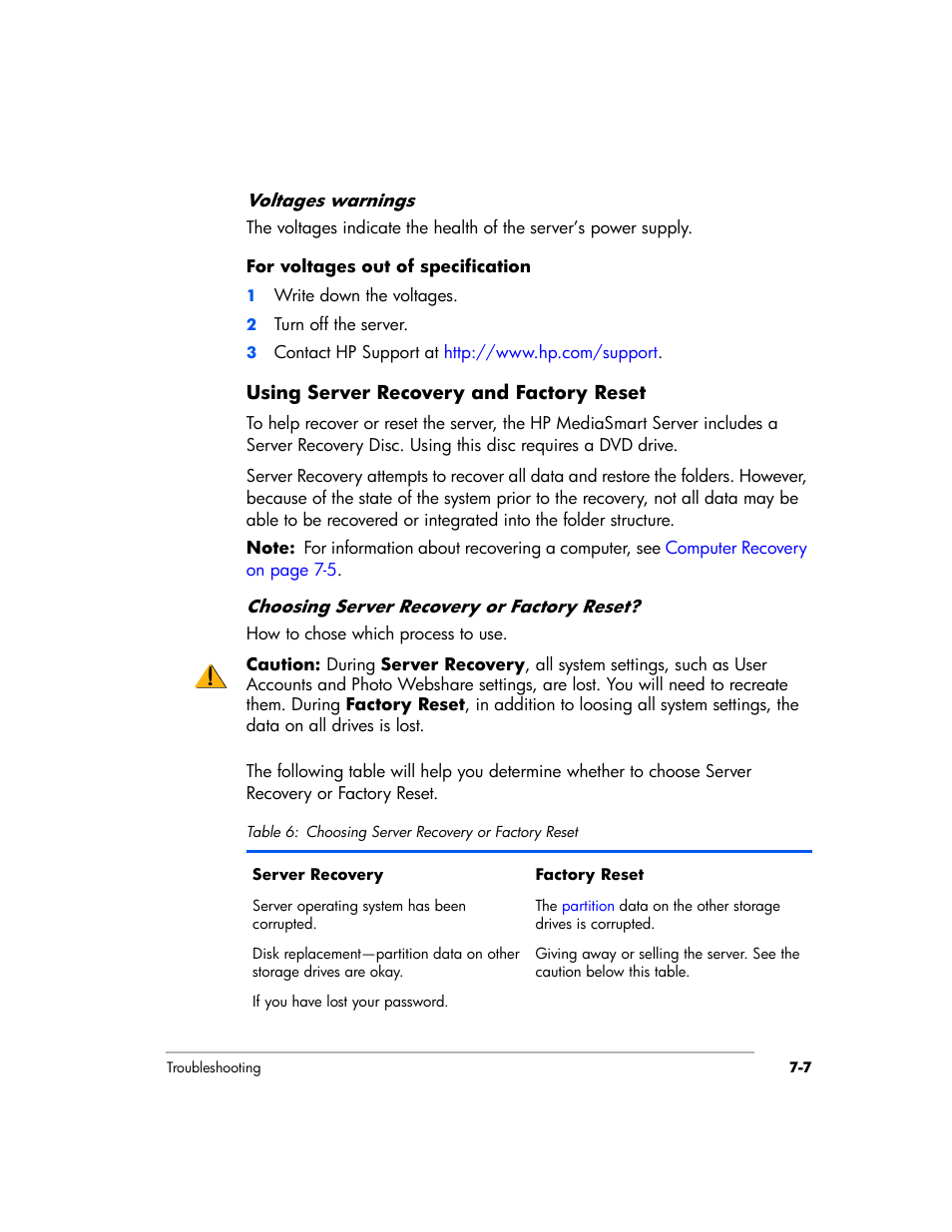 HP EX475 MediaSmart Server User Manual | Page 121 / 192
