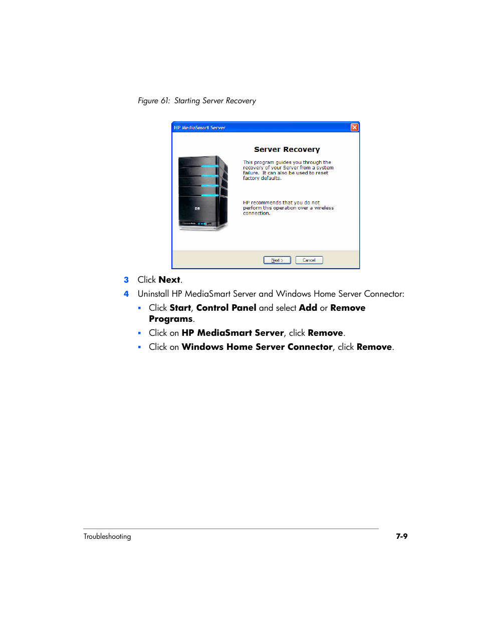 HP EX475 MediaSmart Server User Manual | Page 123 / 192