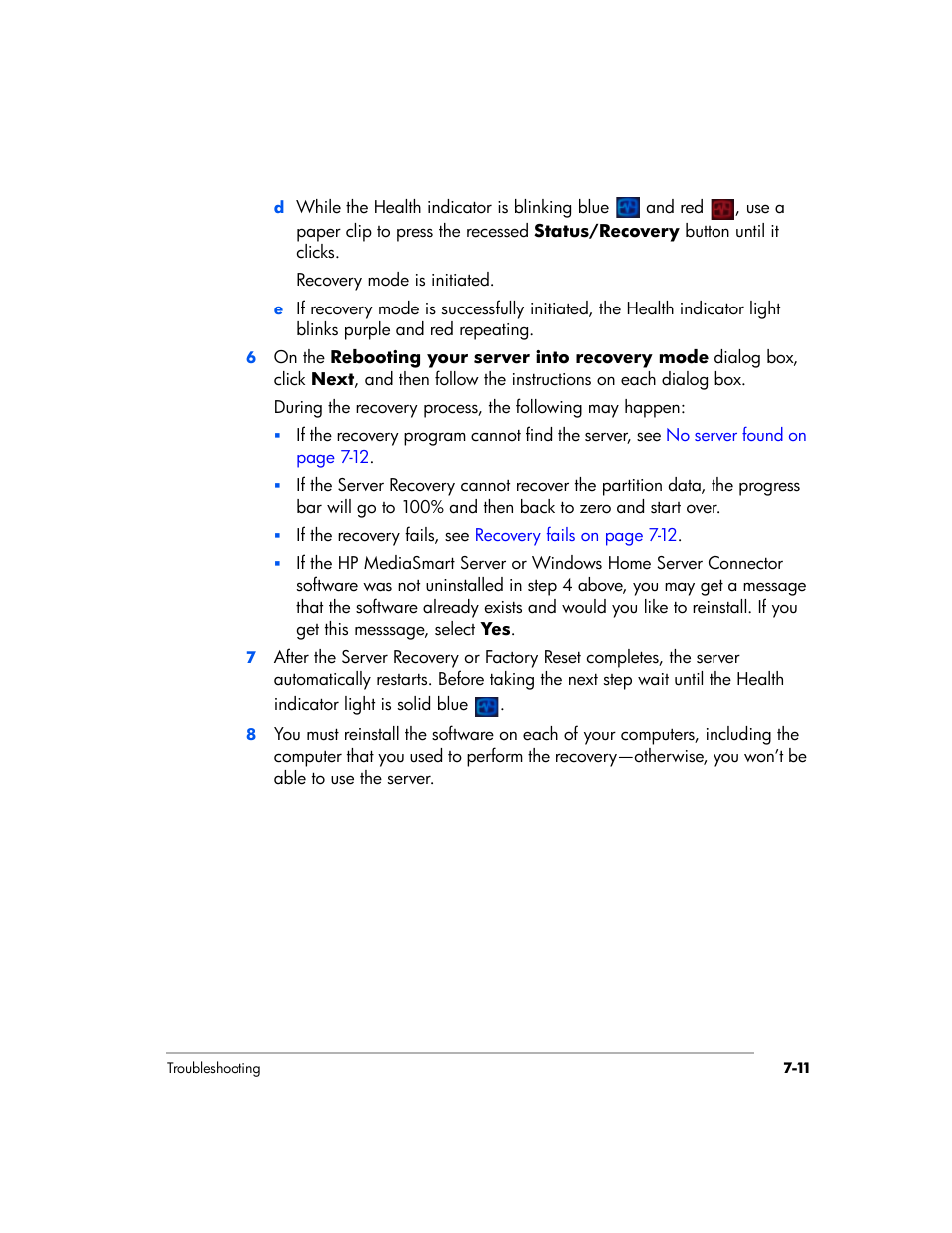 HP EX475 MediaSmart Server User Manual | Page 125 / 192