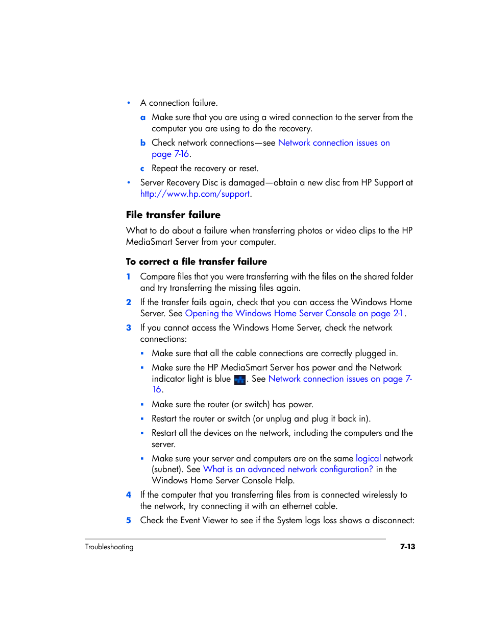 HP EX475 MediaSmart Server User Manual | Page 127 / 192