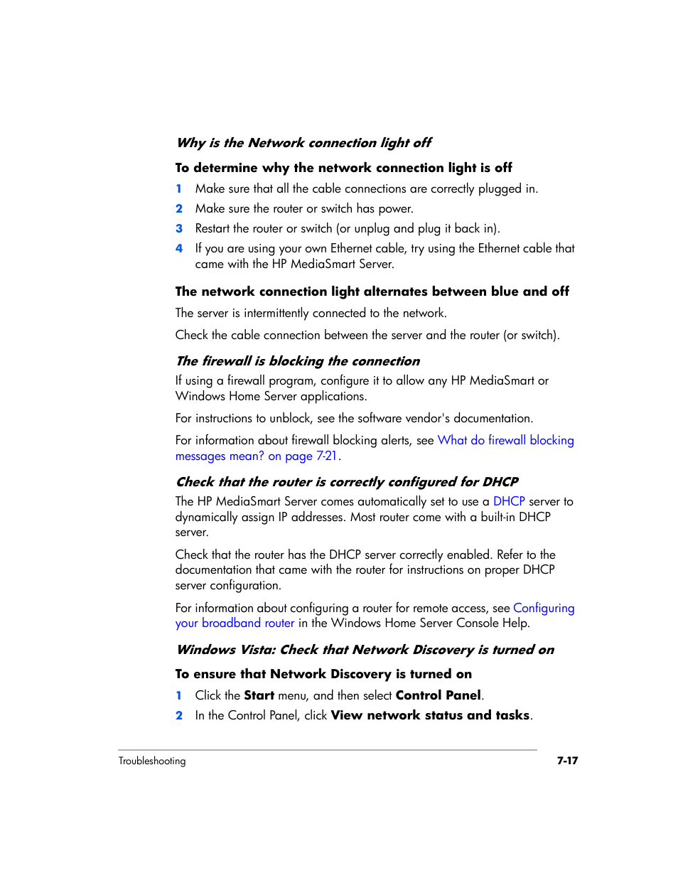 HP EX475 MediaSmart Server User Manual | Page 131 / 192