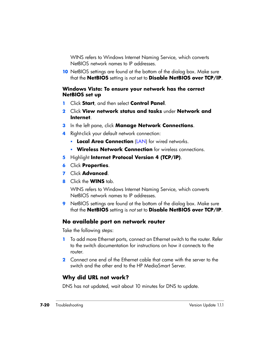 HP EX475 MediaSmart Server User Manual | Page 134 / 192