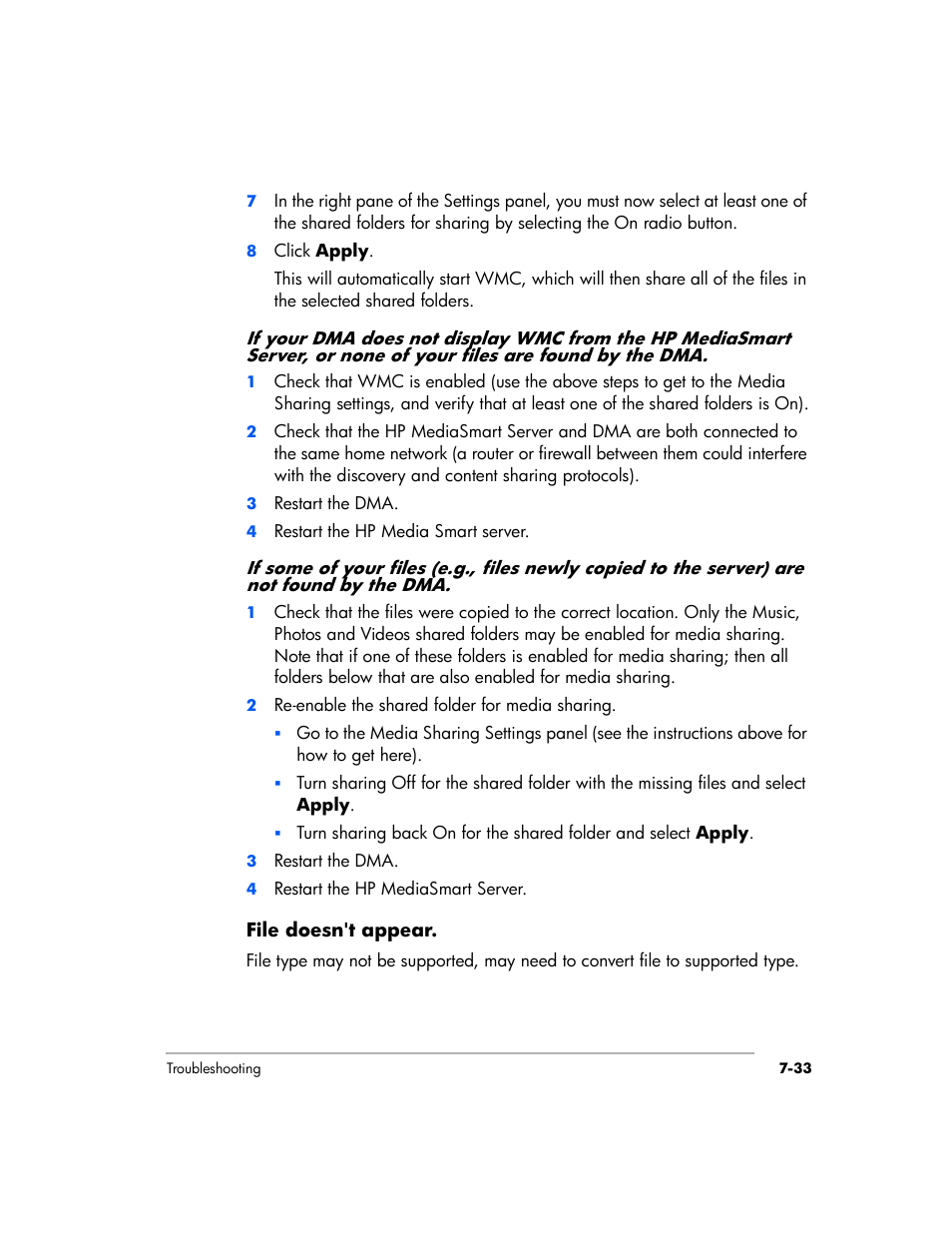 HP EX475 MediaSmart Server User Manual | Page 147 / 192