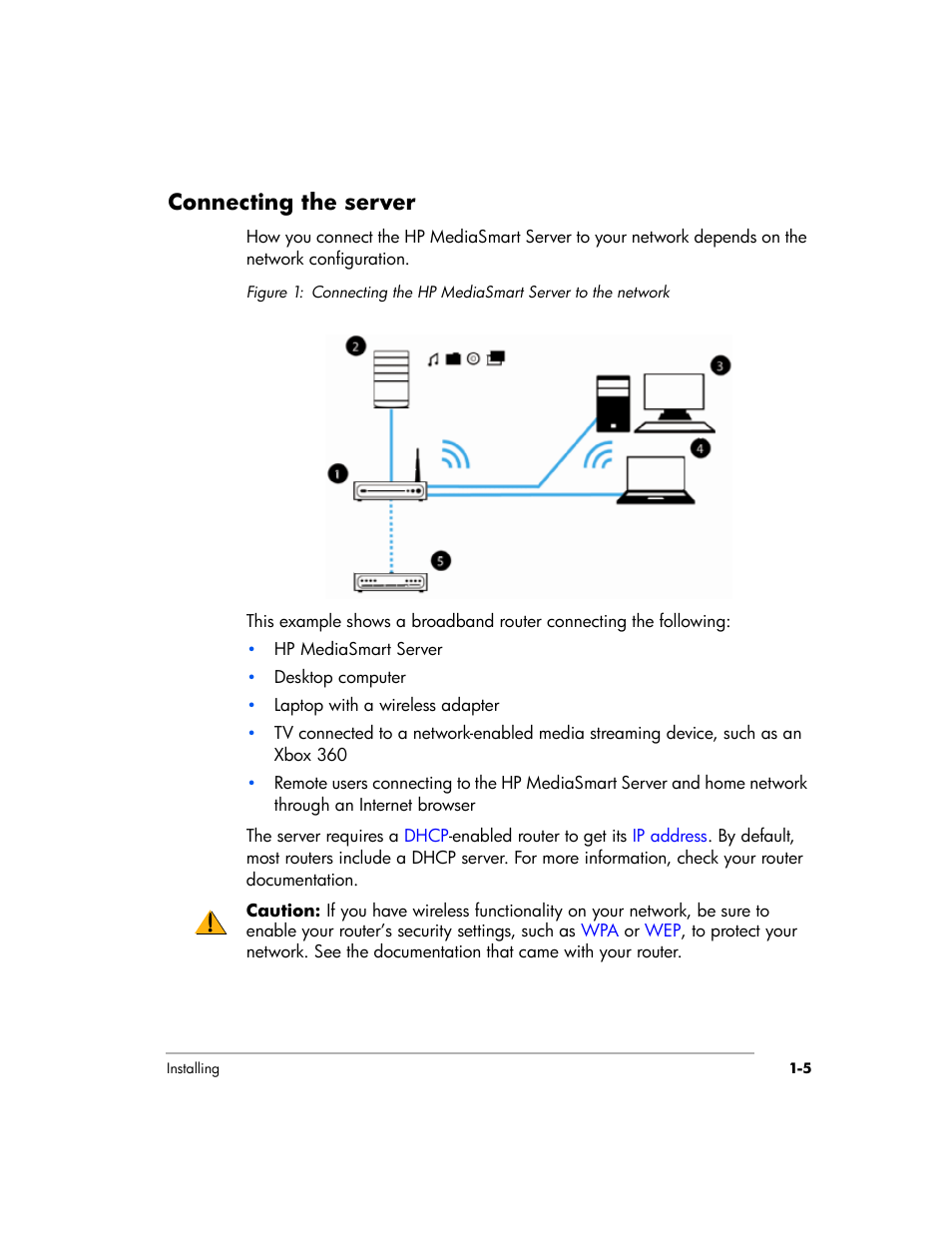 Connecting the server | HP EX475 MediaSmart Server User Manual | Page 15 / 192