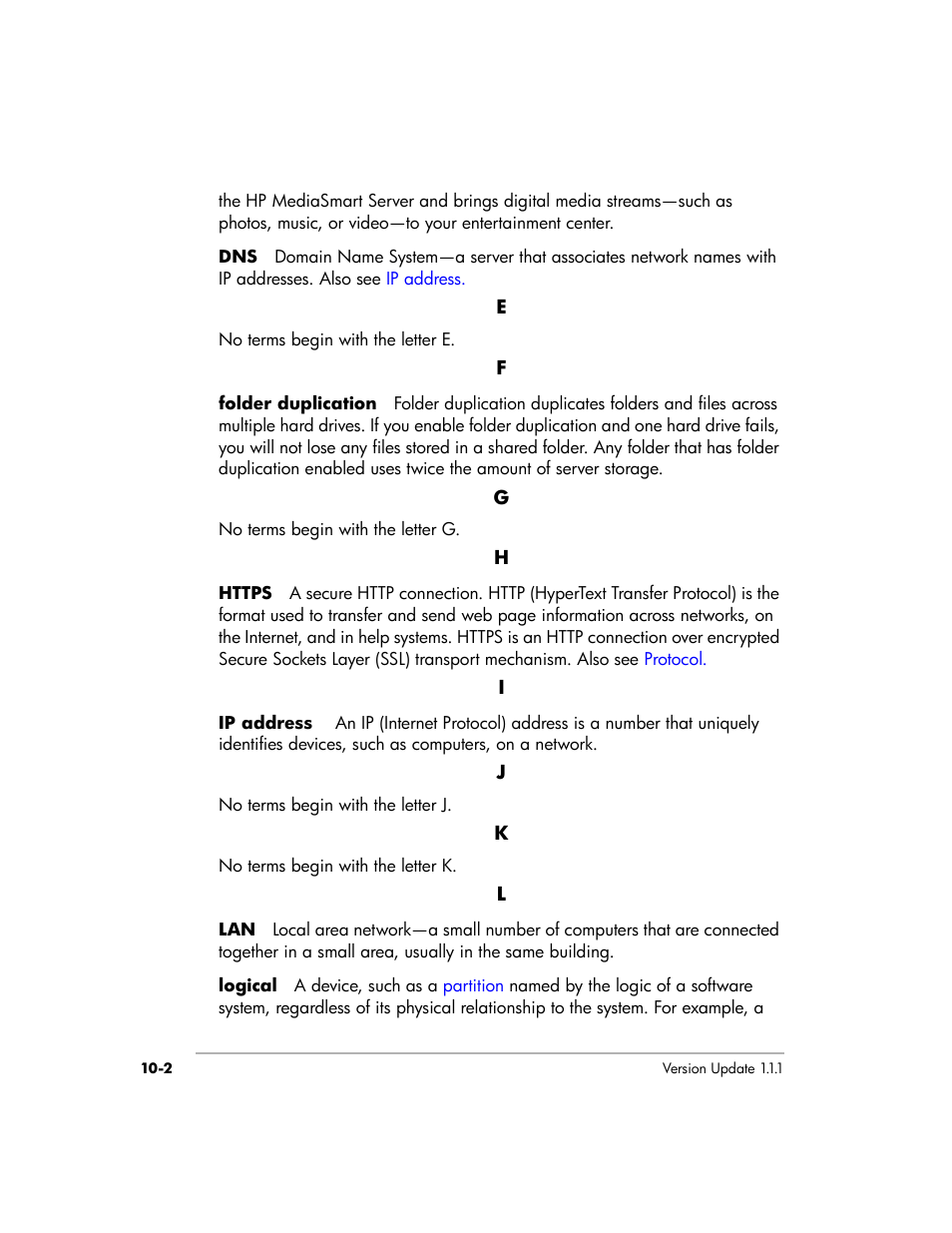 HP EX475 MediaSmart Server User Manual | Page 188 / 192