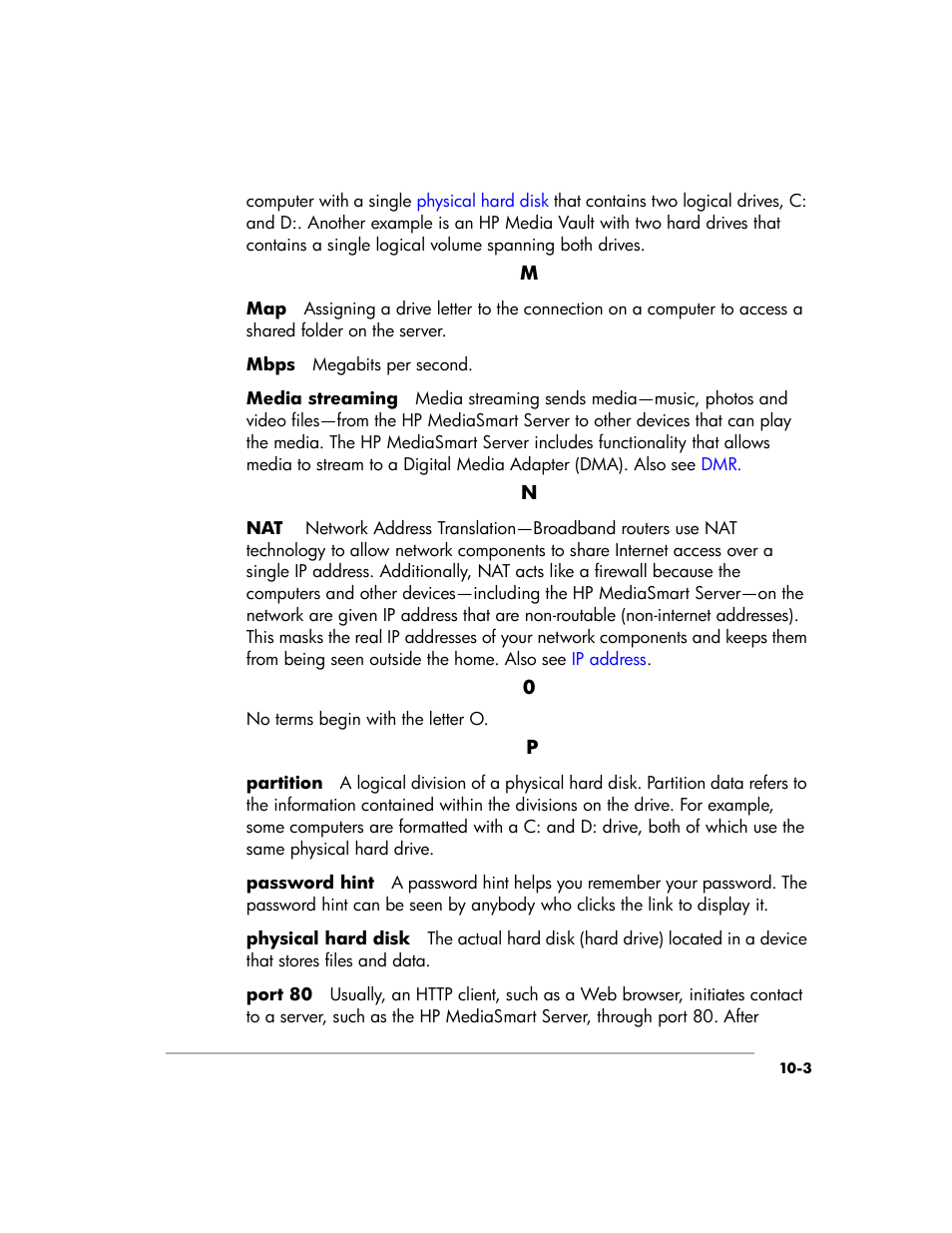 HP EX475 MediaSmart Server User Manual | Page 189 / 192