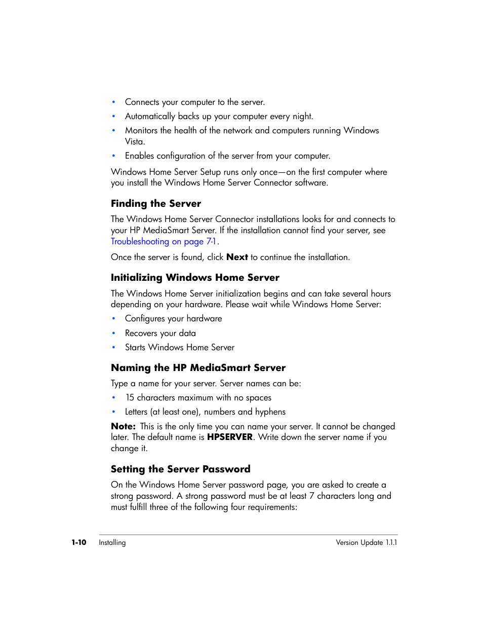 HP EX475 MediaSmart Server User Manual | Page 20 / 192