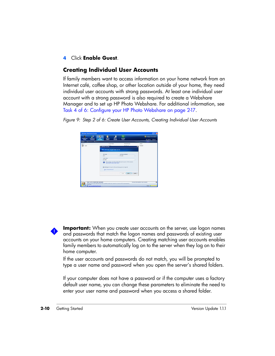 HP EX475 MediaSmart Server User Manual | Page 34 / 192