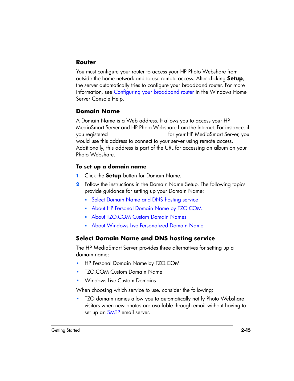 HP EX475 MediaSmart Server User Manual | Page 39 / 192