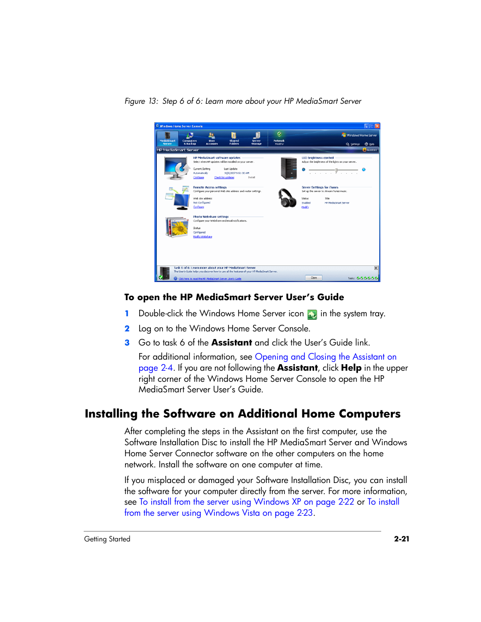 HP EX475 MediaSmart Server User Manual | Page 45 / 192