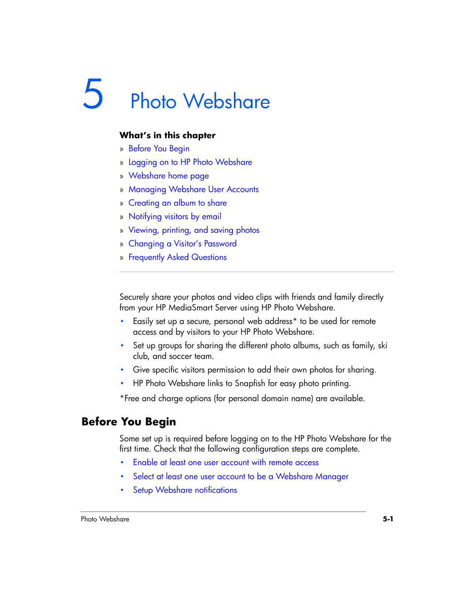 Photo webshare | HP EX475 MediaSmart Server User Manual | Page 55 / 192