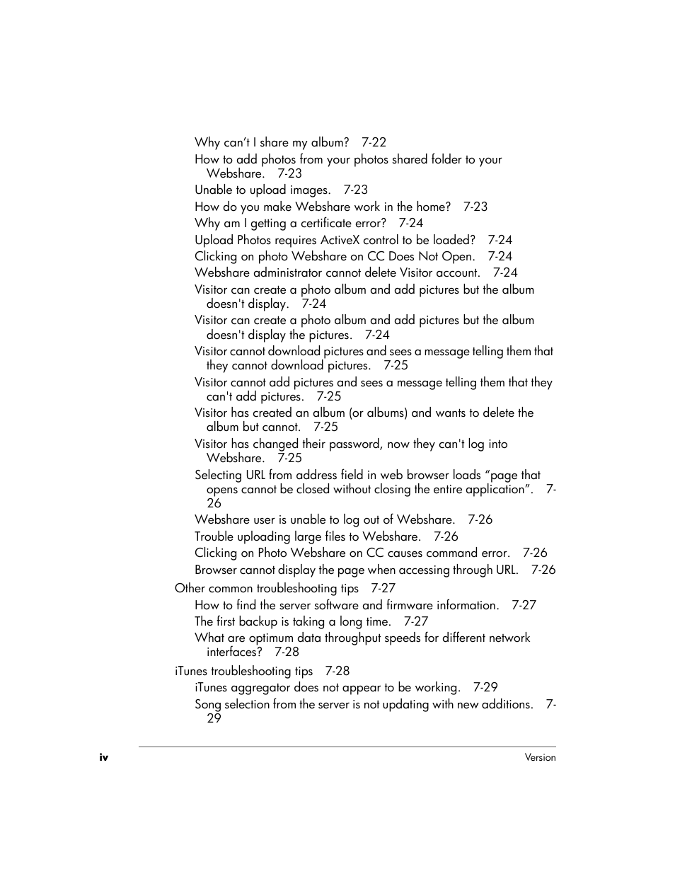 HP EX475 MediaSmart Server User Manual | Page 6 / 192