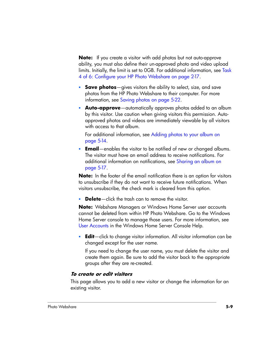HP EX475 MediaSmart Server User Manual | Page 63 / 192