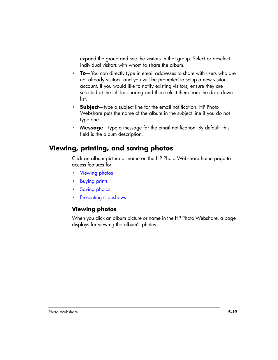 Viewing, printing, and saving photos | HP EX475 MediaSmart Server User Manual | Page 73 / 192