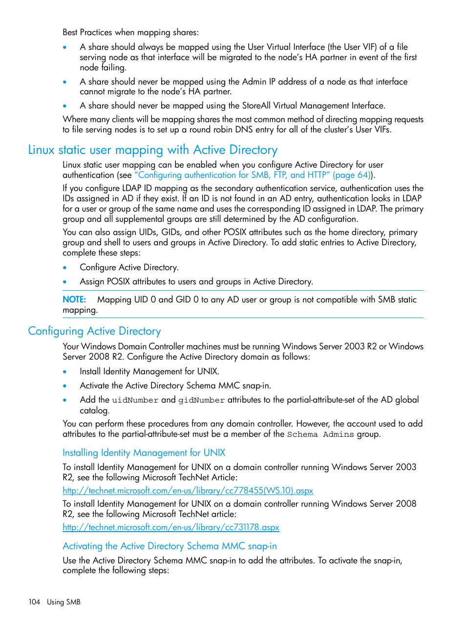 Linux static user mapping with active directory, Configuring active directory | HP StoreAll Storage User Manual | Page 104 / 406