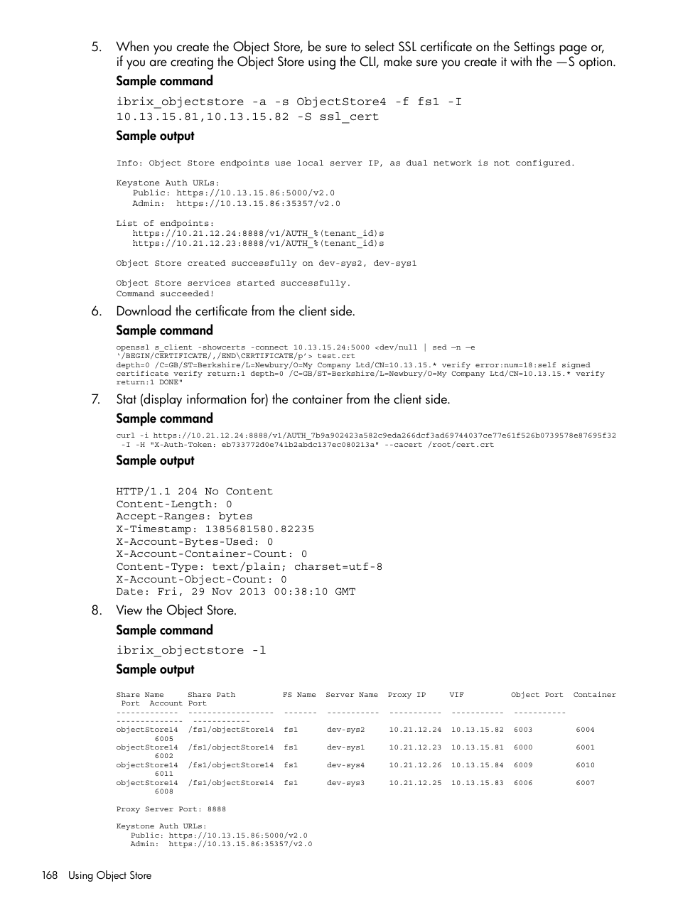 HP StoreAll Storage User Manual | Page 168 / 406