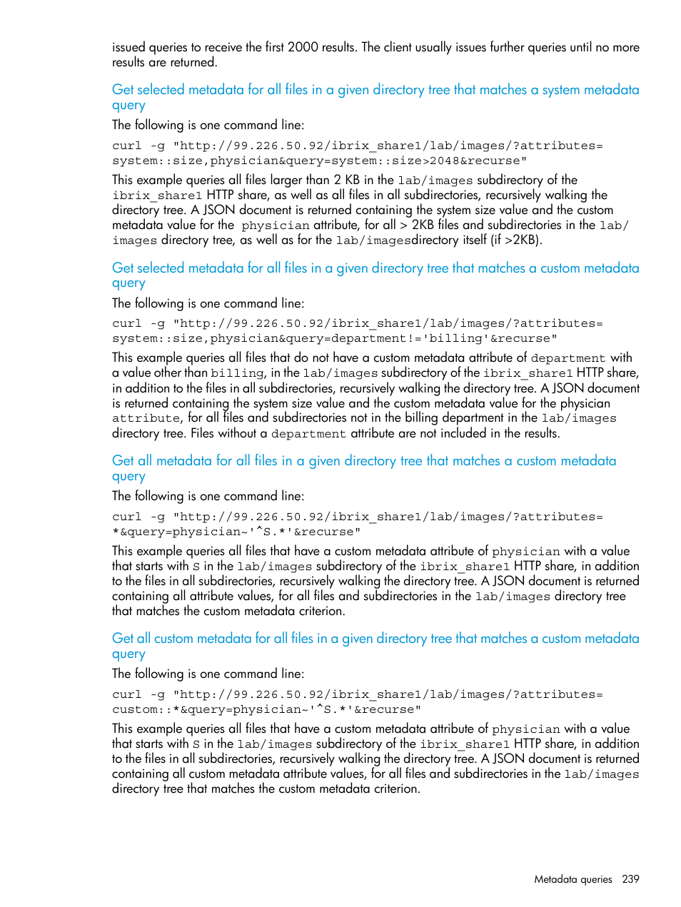 HP StoreAll Storage User Manual | Page 239 / 406
