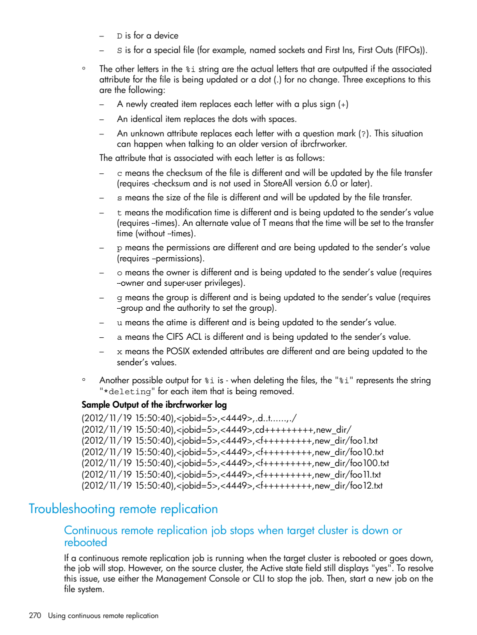 Troubleshooting remote replication | HP StoreAll Storage User Manual | Page 270 / 406