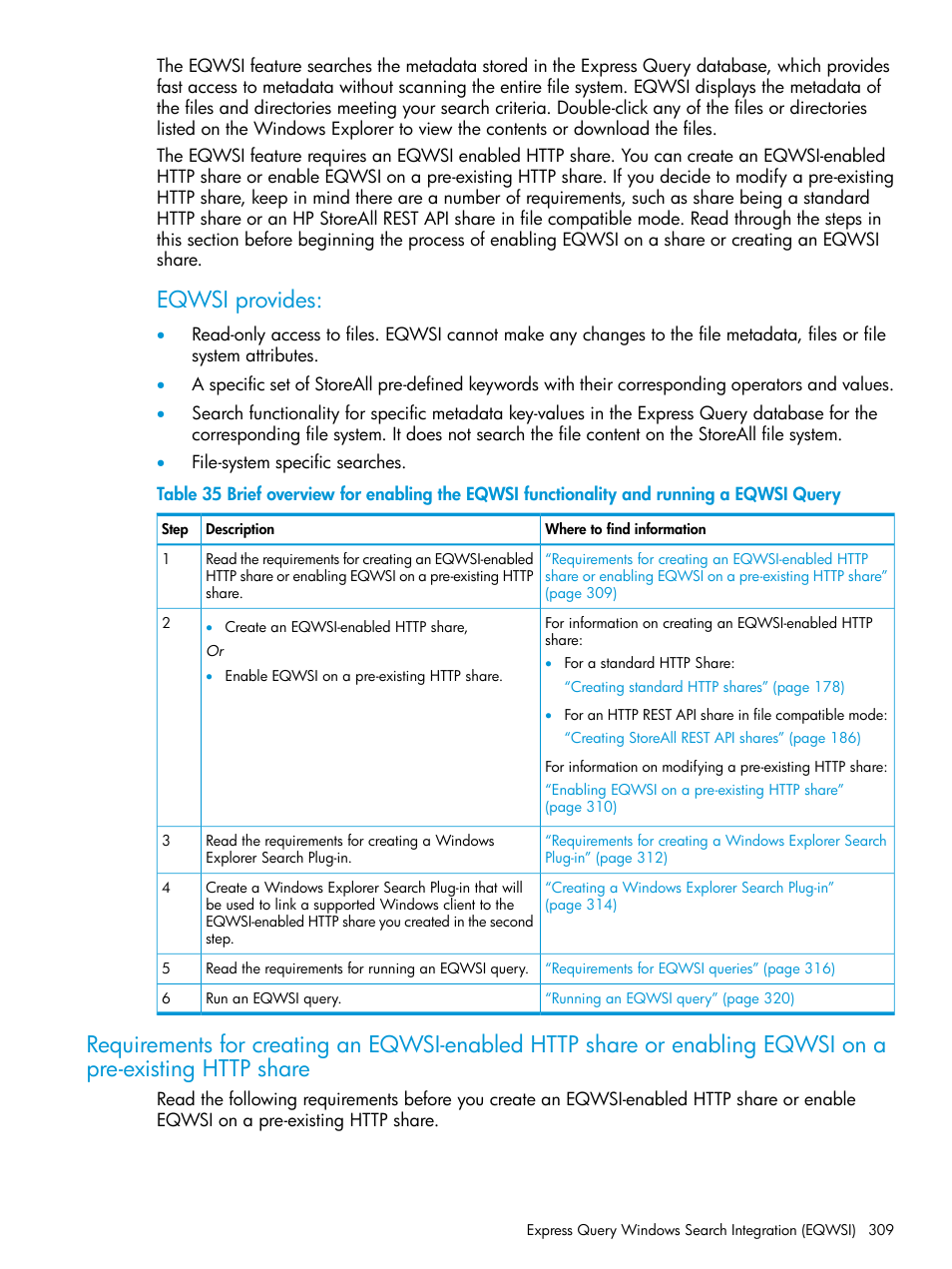 Eqwsi provides | HP StoreAll Storage User Manual | Page 309 / 406
