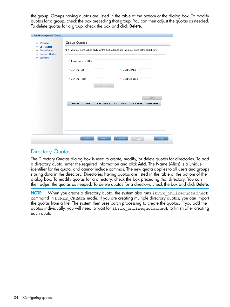 Directory quotas | HP StoreAll Storage User Manual | Page 34 / 406