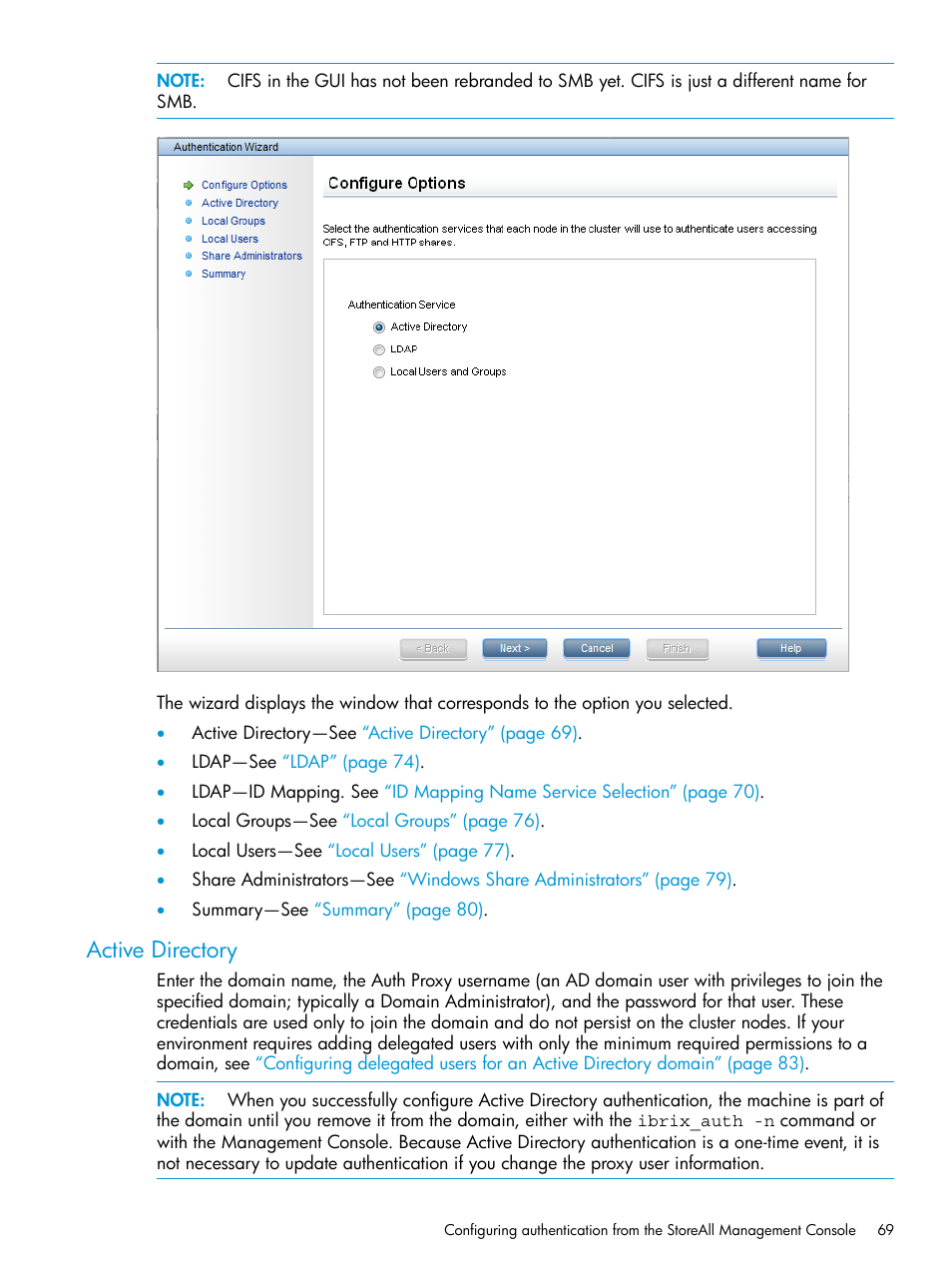 Active directory | HP StoreAll Storage User Manual | Page 69 / 406