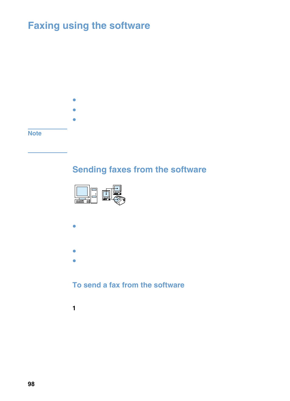 Faxing using the software, Sending faxes from the software | HP LaserJet 3200 All-in-One Printer series User Manual | Page 100 / 288