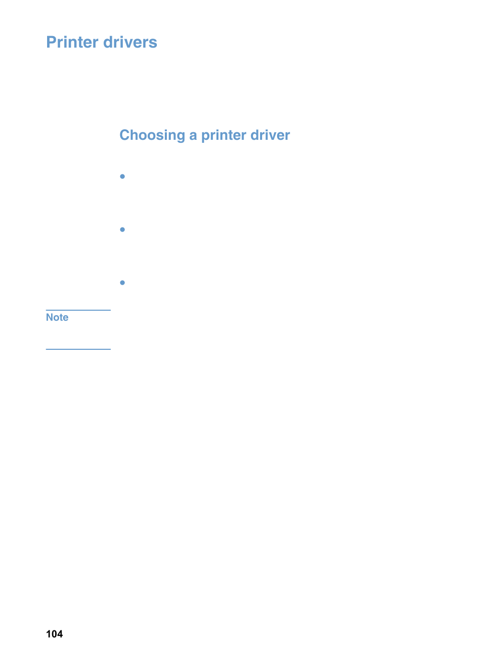 Printer drivers, Choosing a printer driver | HP LaserJet 3200 All-in-One Printer series User Manual | Page 106 / 288