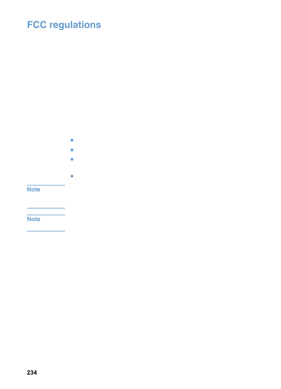 Fcc regulations | HP LaserJet 3200 All-in-One Printer series User Manual | Page 236 / 288