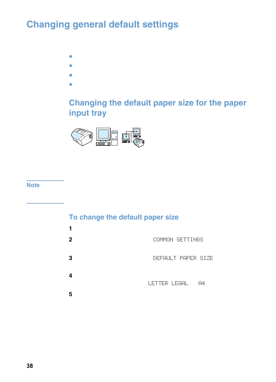 Changing general default settings | HP LaserJet 3200 All-in-One Printer series User Manual | Page 40 / 288