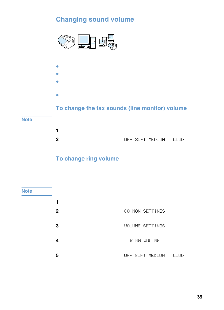 Changing sound volume | HP LaserJet 3200 All-in-One Printer series User Manual | Page 41 / 288