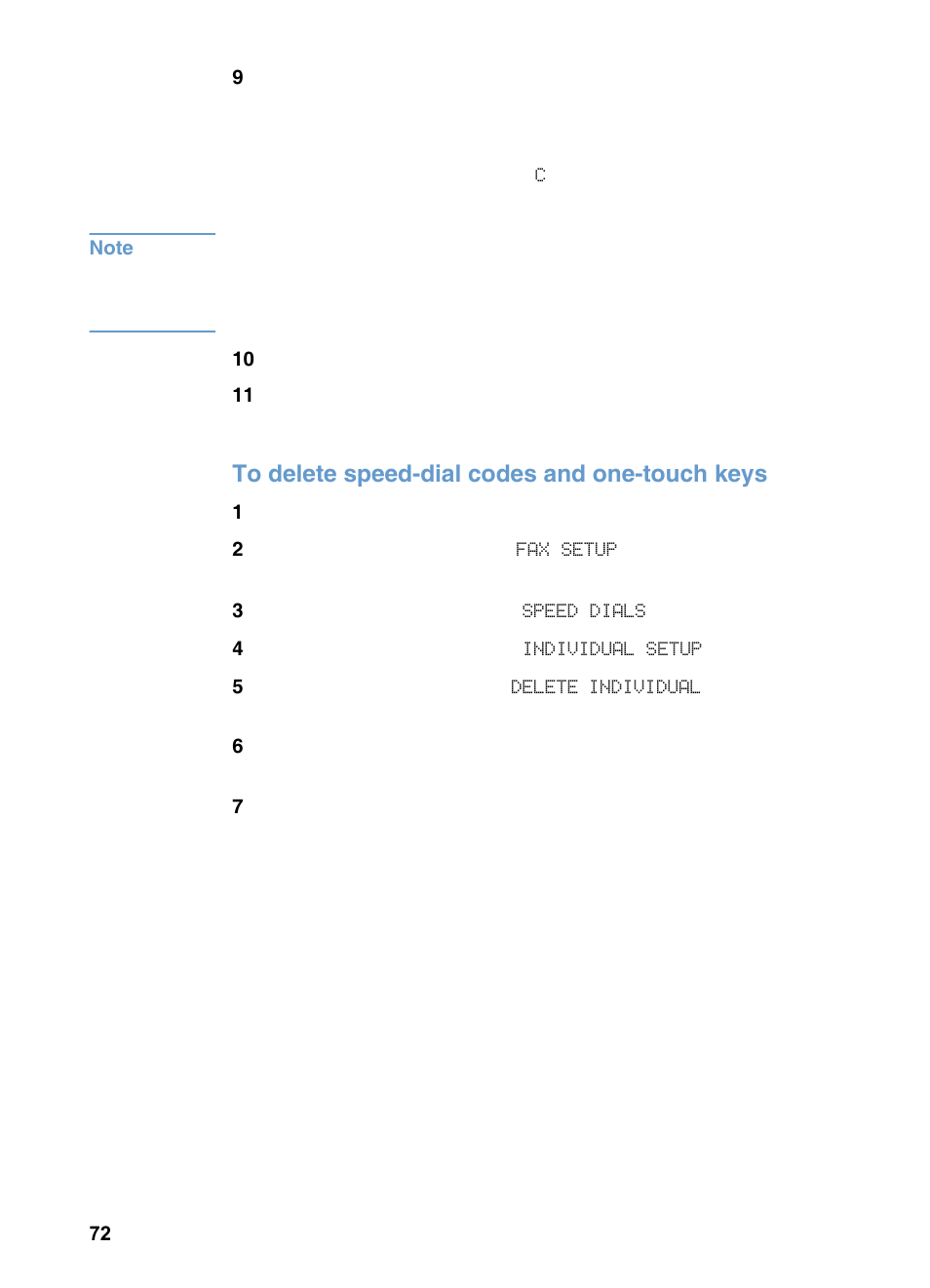 To delete speed-dial codes and one-touch keys | HP LaserJet 3200 All-in-One Printer series User Manual | Page 74 / 288