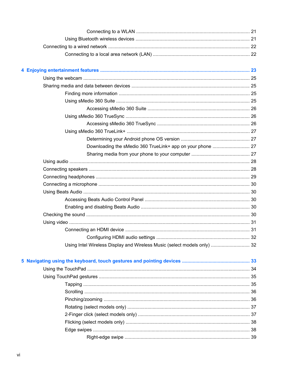 HP Spectre XT Ultrabook CTO 13t-2100 User Manual | Page 6 / 95
