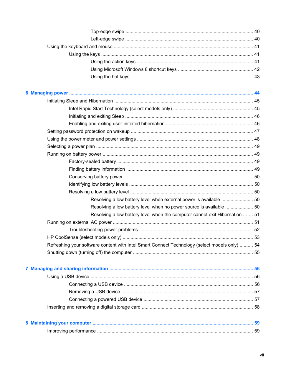 HP Spectre XT Ultrabook CTO 13t-2100 User Manual | Page 7 / 95