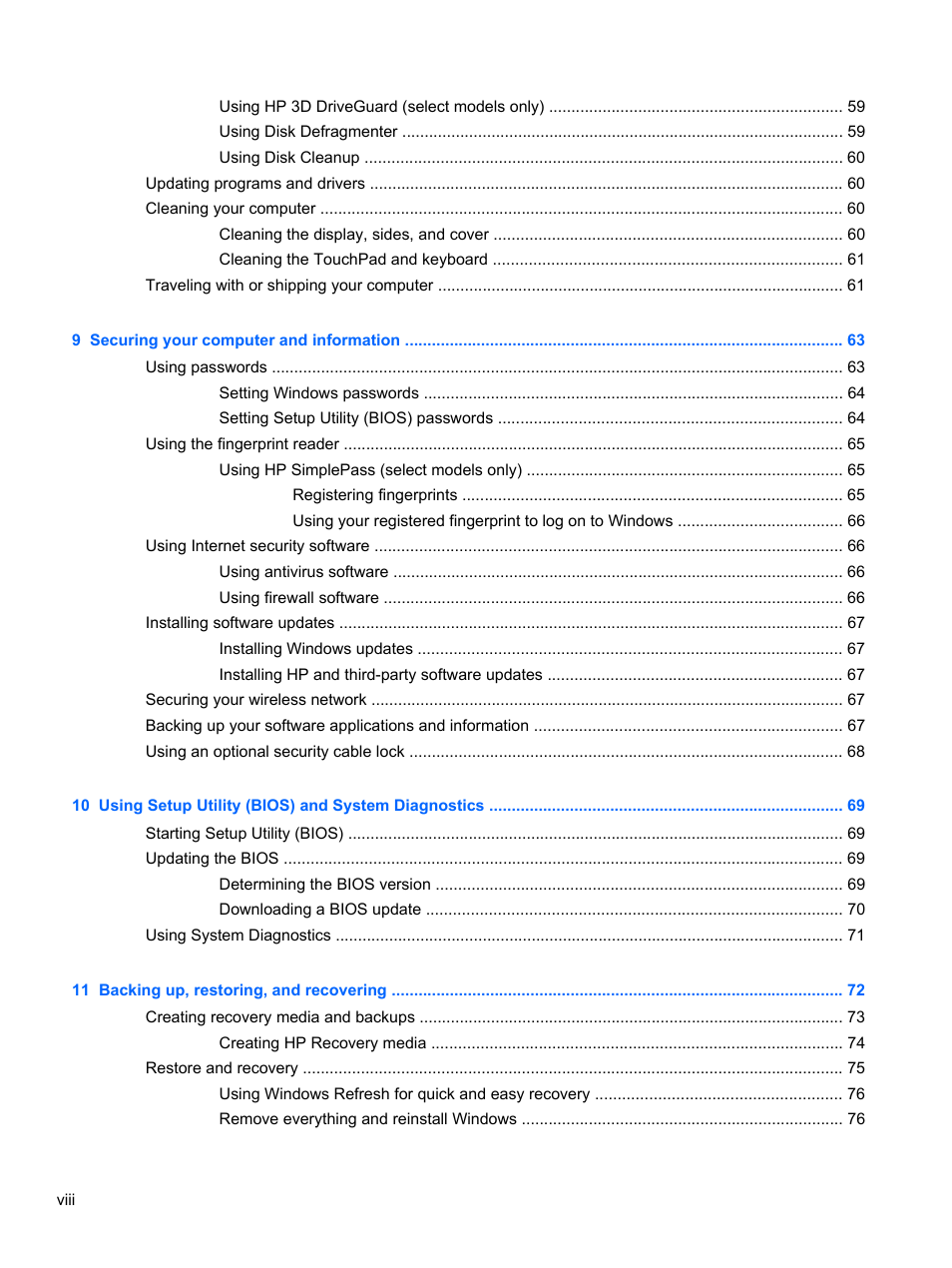 HP Spectre XT Ultrabook CTO 13t-2100 User Manual | Page 8 / 95