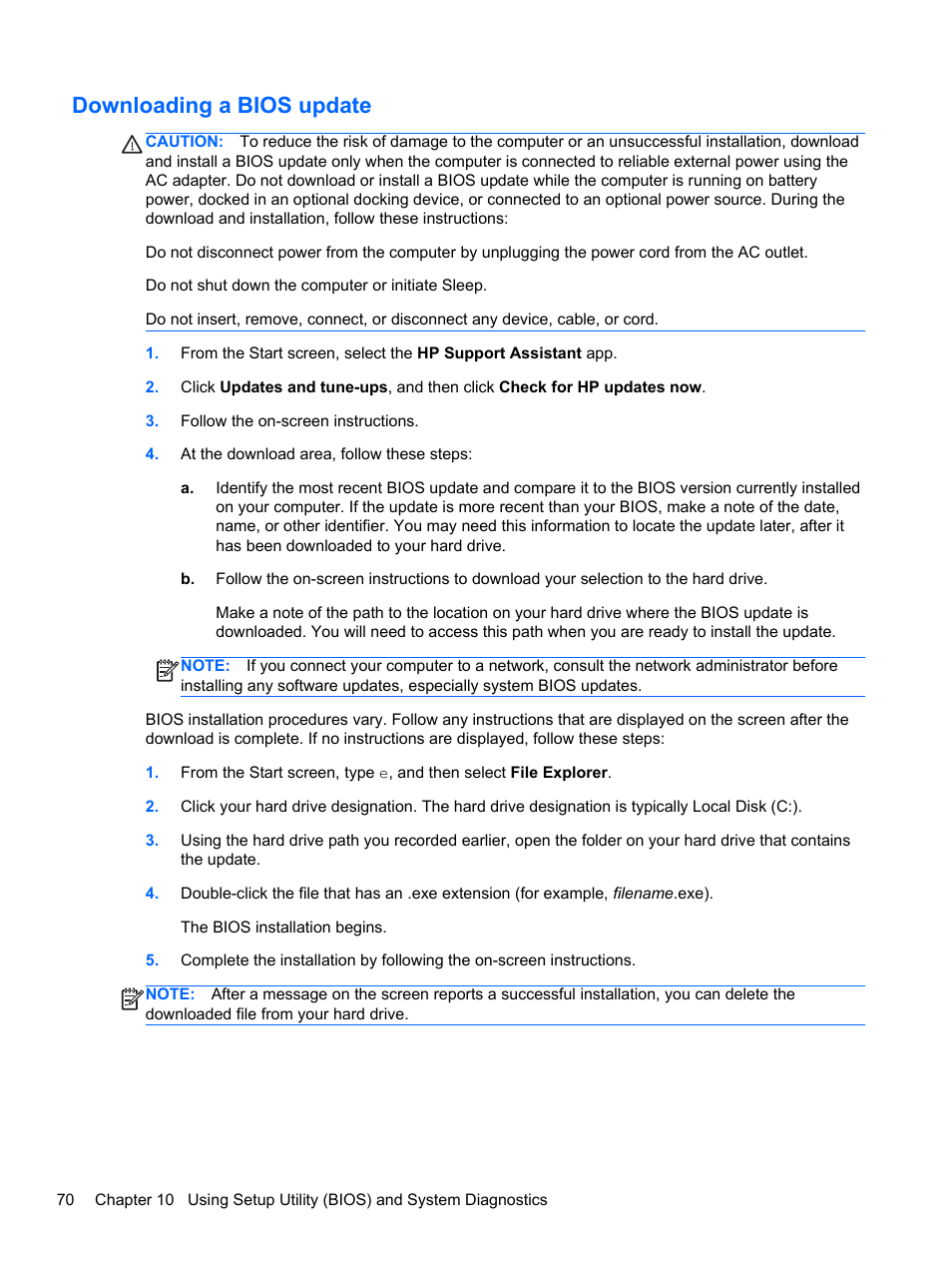 Downloading a bios update | HP Spectre XT Ultrabook CTO 13t-2100 User Manual | Page 80 / 95