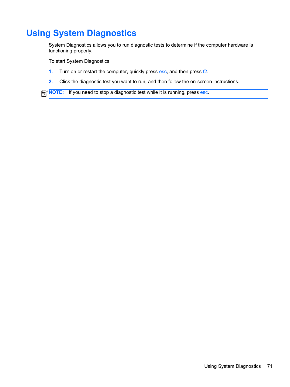Using system diagnostics | HP Spectre XT Ultrabook CTO 13t-2100 User Manual | Page 81 / 95