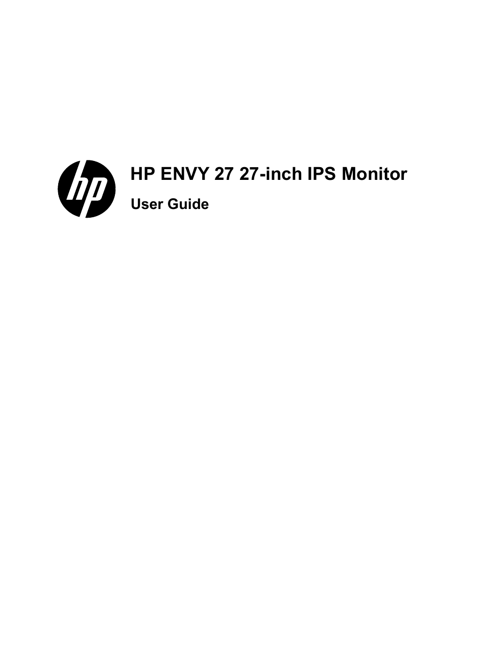 HP ENVY 27 27-inch Diagonal IPS LED Backlit Monitor User Manual | 37 pages