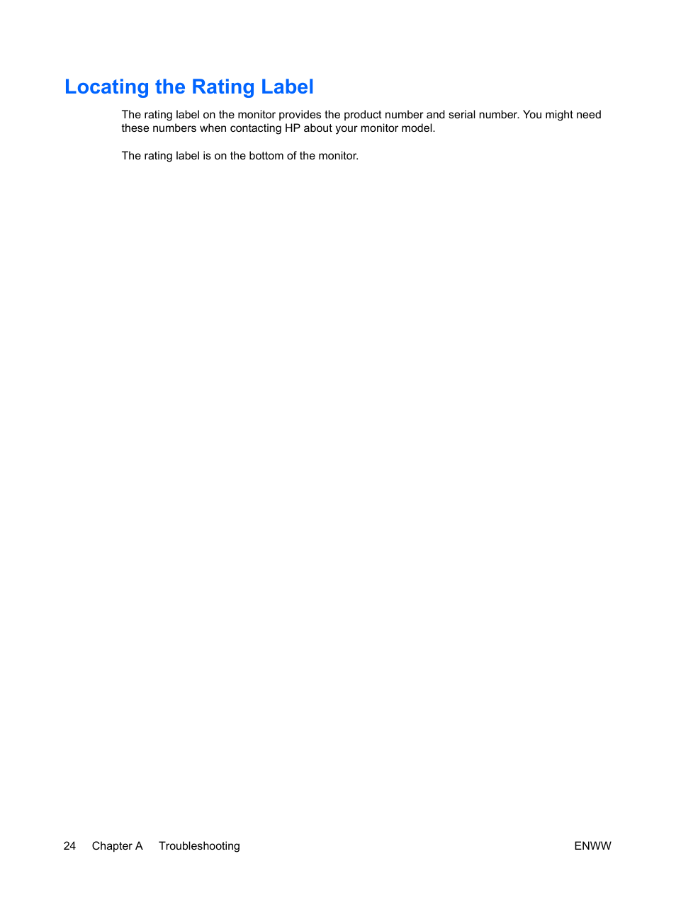 Locating the rating label | HP ENVY 27 27-inch Diagonal IPS LED Backlit Monitor User Manual | Page 30 / 37