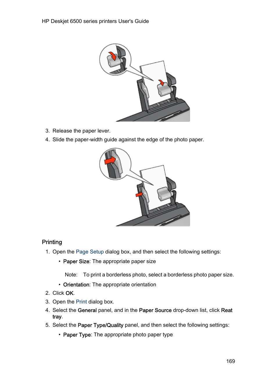 Printing | HP Deskjet 6540 Color Inkjet Printer User Manual | Page 169 / 195