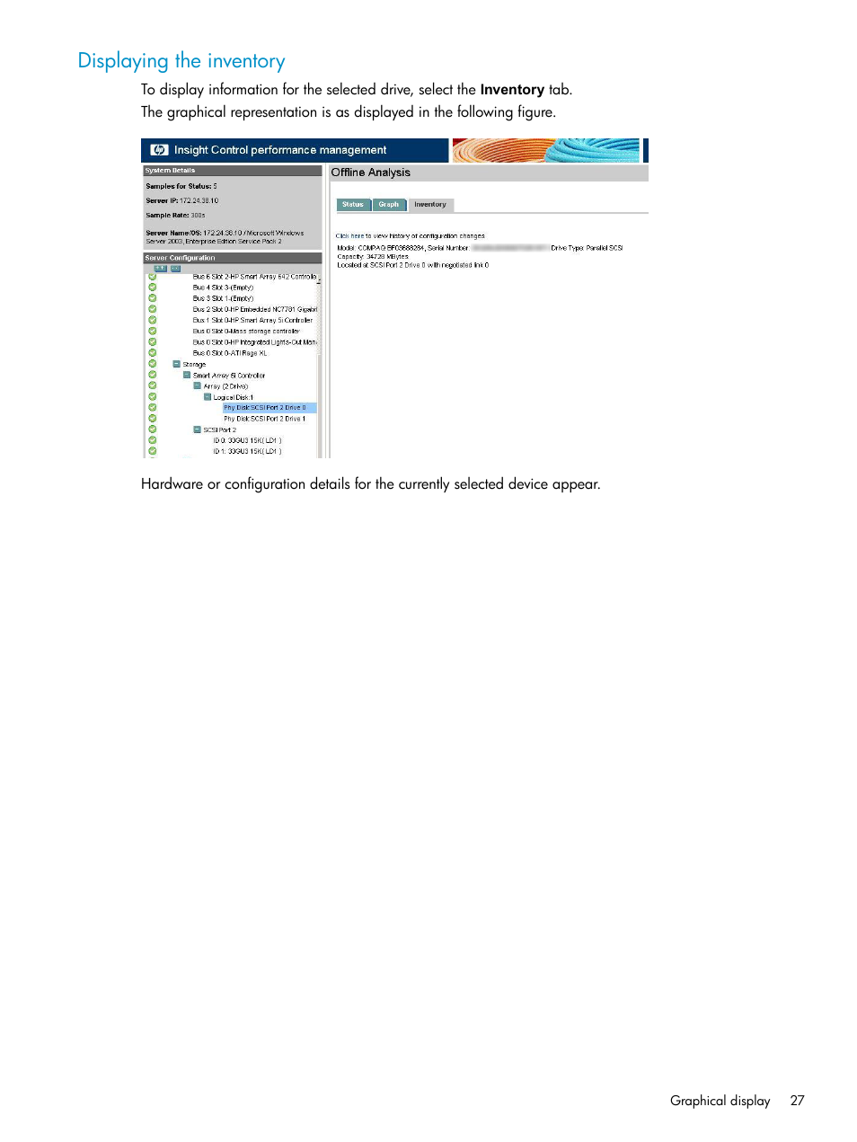 Displaying the inventory | HP Insight Control User Manual | Page 27 / 81
