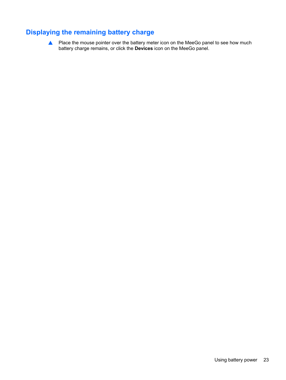Displaying the remaining battery charge | HP Mini 210-2087dx PC User Manual | Page 31 / 67