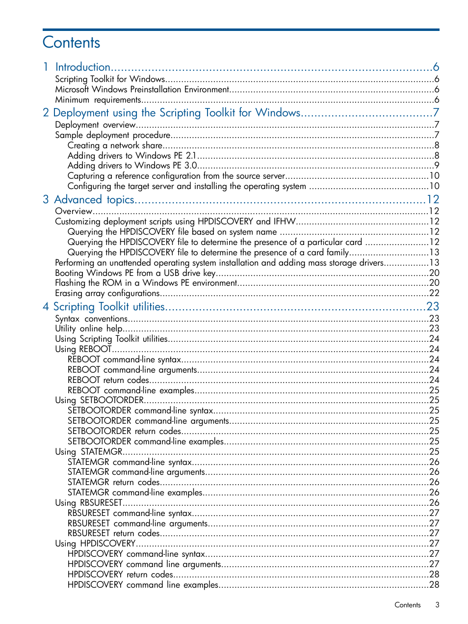 HP Intelligent Provisioning User Manual | Page 3 / 69