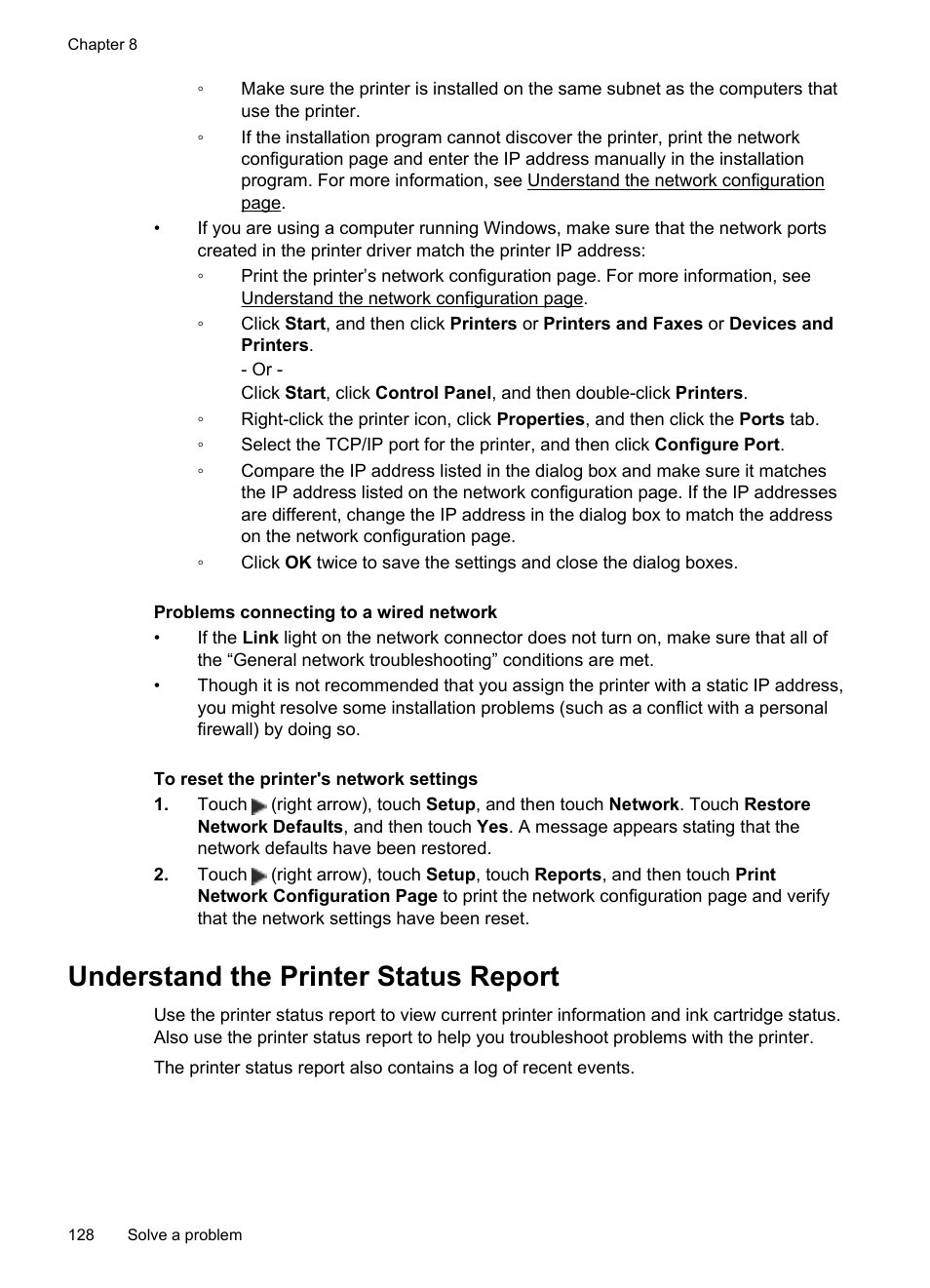 Understand the printer status report, See understand the printer status report | HP Officejet 6700 Premium e-All-in-One Printer - H711n User Manual | Page 132 / 224