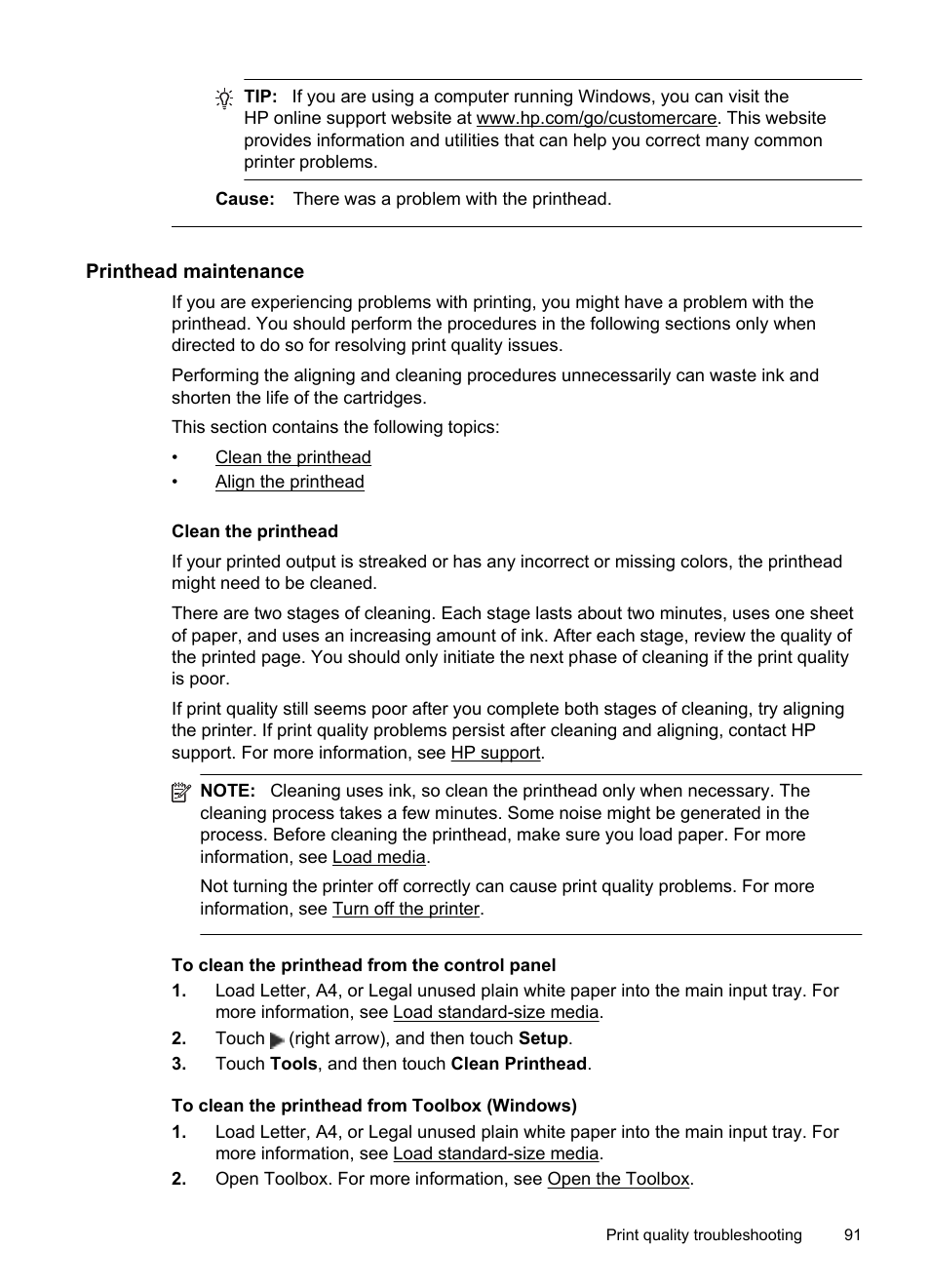 E clean the printhead, Clean the printhead | HP Officejet 6700 Premium e-All-in-One Printer - H711n User Manual | Page 95 / 224