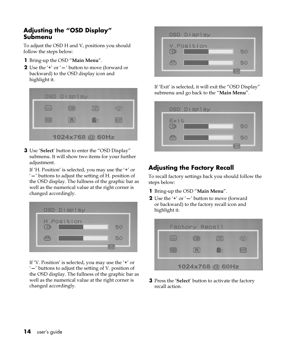 HP Pavilion vf52 15 inch Flat Panel Monitor User Manual | Page 18 / 26