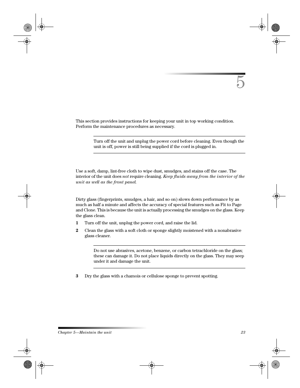 Maintain the unit | HP 120 Color Copier User Manual | Page 27 / 54