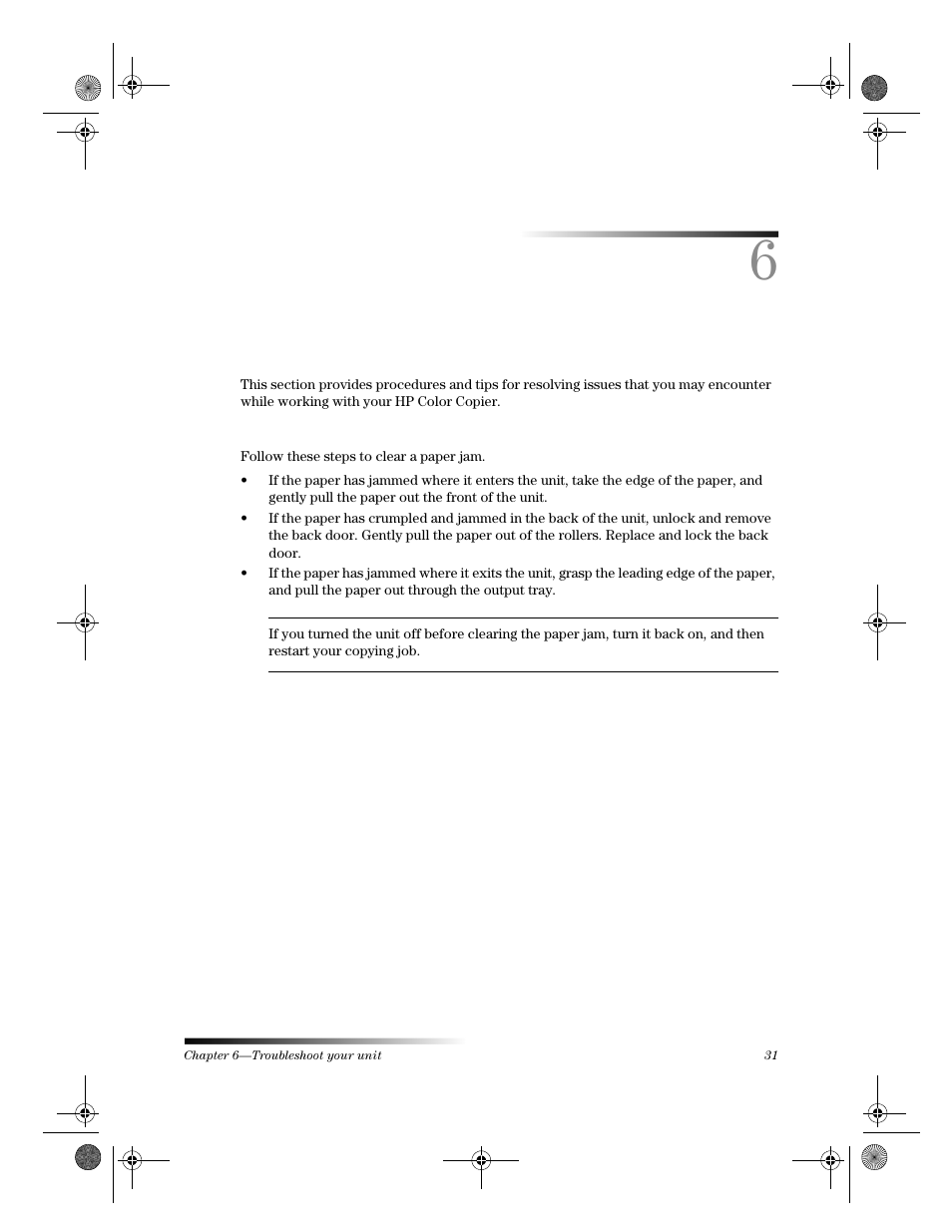 Troubleshoot your unit | HP 120 Color Copier User Manual | Page 35 / 54